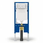 Geberit Sigma Slimline 8cm Frame & Sigma20 Round Flush Plate Matt White