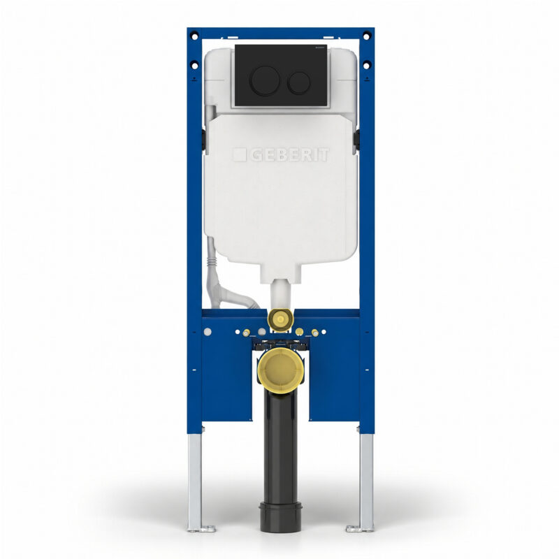 Geberit Sigma Slimline 8cm WC Frame & Sigma20 Round Flush Plate Matt Black Geberit Sigma Slimline 8cm WC Frame & Sigma20 Round Flush Plate Matt Black