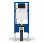 Geberit Sigma Slimline 8cm WC Frame & Sigma20 Round Flush Plate Black