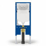 Geberit Sigma Slimline 8cm WC Frame & Sigma20 Round Flush Plate Matt Chrome