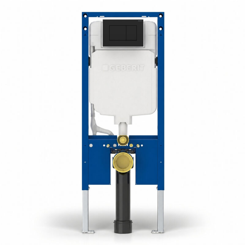 Geberit Sigma Slimline 8cm WC Frame & Sigma20 Square Flush Plate Matt Black Geberit Sigma Slimline 8cm WC Frame & Sigma20 Square Flush Plate Matt Black