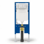 Geberit Sigma Slimline 8cm Frame & Sigma20 Square Flush Plate Matt White/Chrome