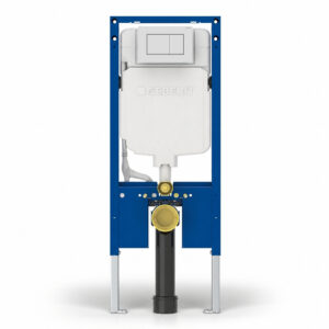 Geberit Sigma Slimline 8cm Frame & Sigma20 Square Flush Plate Matt White/Chrome