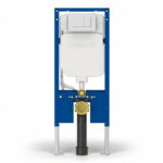 Geberit Sigma Slimline 8cm WC Frame & Sigma20 Square Flush Plate Chrome