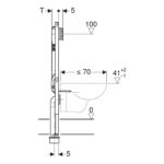 Geberit Sigma Slimline 8cm WC Frame & Sigma20 Square Flush Plate Chrome