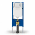 Geberit Sigma Slimline 8cm Frame & Sigma20 Square Flush Plate White/Gold
