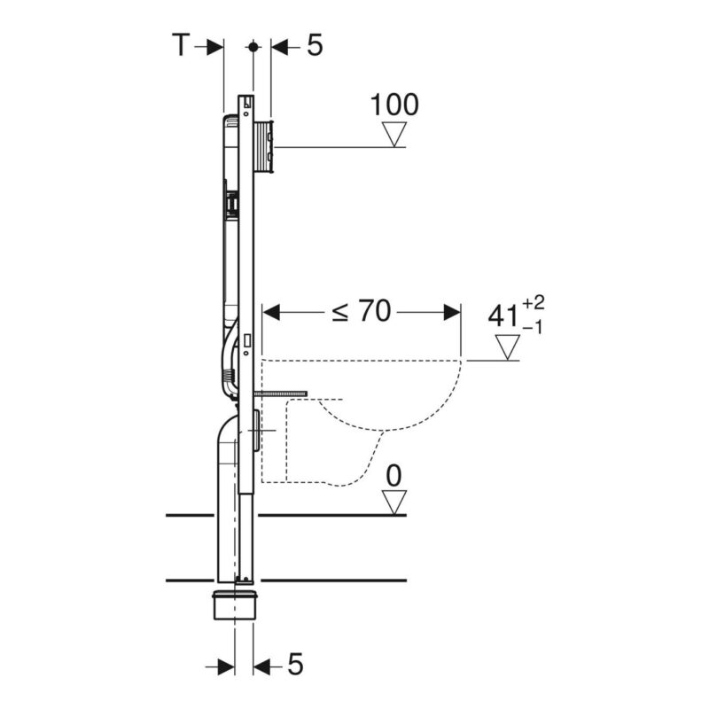 Geberit Sigma 80mm Duofix Element for Wall-Hung WC 1140mm