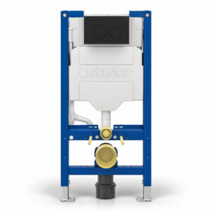 Geberit Sigma 98cm Frame & Cistern with Sigma40 Round Flush Plate Matt Black