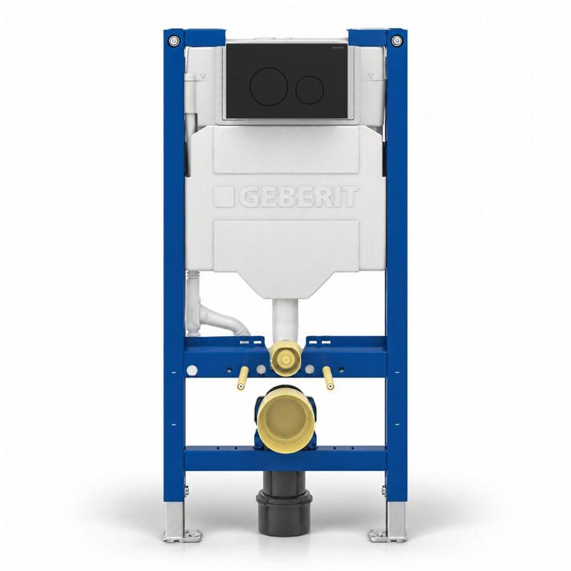 Geberit Sigma 98cm Frame & Cistern with Sigma40 Round Flush Plate Matt Black Geberit Sigma 98cm Frame & Cistern with Sigma40 Round Flush Plate Matt Black