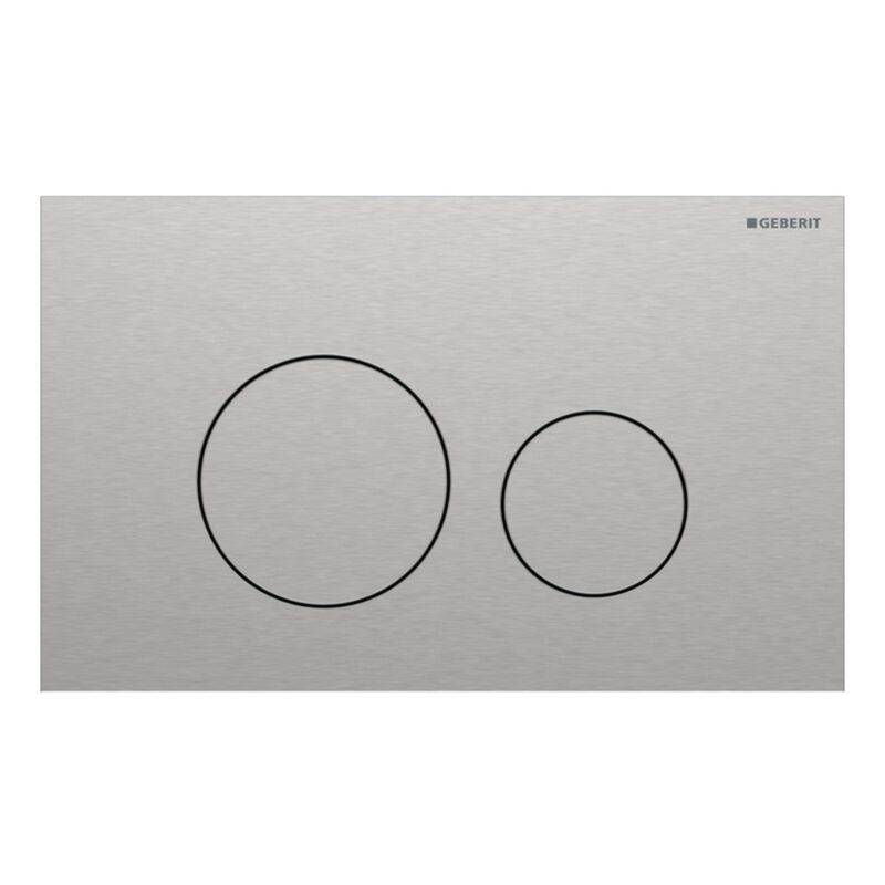 Geberit Sigma 98cm Frame & Cistern with Sigma40 Round Flush Plate Brushed Steel