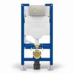 Geberit Sigma 98cm Frame & Cistern with Sigma40 Round Flush Plate Brushed Nickel