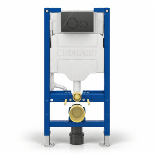 Geberit Sigma 98cm Frame & Cistern with Sigma40 Round Flush Plate Lava Glass