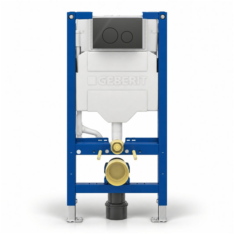 Geberit Sigma 98cm Frame & Cistern with Sigma40 Round Flush Plate Lava Glass