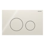 Geberit Sigma 98cm Frame & Cistern with Sigma40 Round Flush Plate Sand Grey Glass