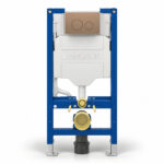 Geberit Sigma 98cm Frame & Cistern with Sigma40 Round Flush Plate Brushed Bronze