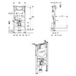 Geberit Sigma 98cm Frame & Cistern with Sigma40 Round Flush Plate Brushed Bronze