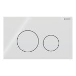 Geberit Sigma 98cm Frame & Cistern with Sigma40 Round Flush Plate White Glass