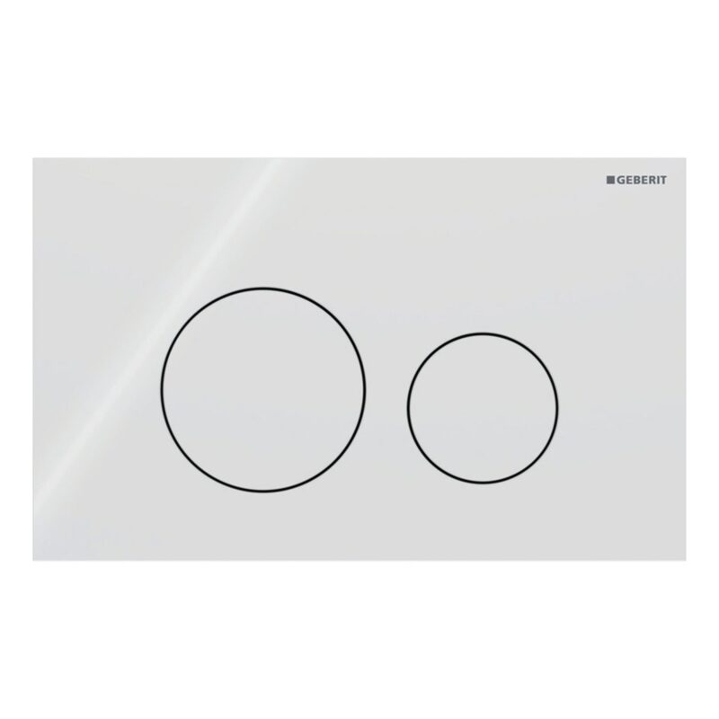 Geberit Sigma 98cm Frame & Cistern with Sigma40 Round Flush Plate White Glass