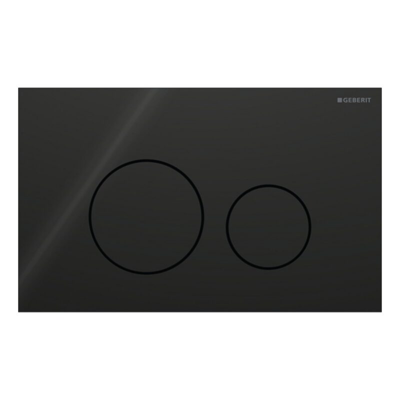 Geberit Sigma 98cm Frame & Cistern with Sigma40 Round Flush Plate Black Glass