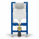 Geberit Sigma 98cm Frame & Cistern with Sigma40 Square Flush Plate Brushed Steel