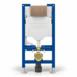 Geberit Sigma 98cm Frame & Cistern with Sigma40 Square Flush Plate Brushed Bronze