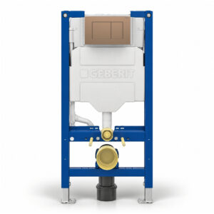 Geberit Sigma 98cm Frame & Cistern with Sigma40 Square Flush Plate Brushed Bronze