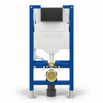 Geberit Sigma 98cm Frame with Sigma40 Square Flush Plate Brushed Black Chrome