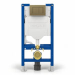 Geberit Sigma 98cm Frame & Cistern with Sigma40 Square Flush Plate Brushed Brass