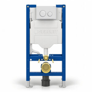 Geberit Sigma 98cm Frame & Cistern with Sigma20 Round Flush Plate Matt White