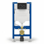 Geberit Sigma 98cm Frame & Cistern with Sigma20 Round Flush Plate Matt Black/Chrome