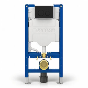 Geberit Sigma 98cm Frame & Cistern with Sigma20 Round Flush Plate Matt Black