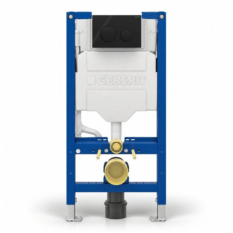 Geberit Sigma 98cm Frame & Cistern with Sigma20 Round Flush Plate Black Geberit Sigma 98cm Frame & Cistern with Sigma20 Round Flush Plate Black