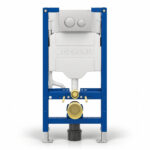 Geberit Sigma 98cm Frame & Cistern with Sigma20 Round Flush Plate Matt Chrome