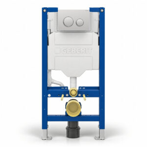 Geberit Sigma 98cm Frame & Cistern with Sigma20 Round Flush Plate Matt Chrome