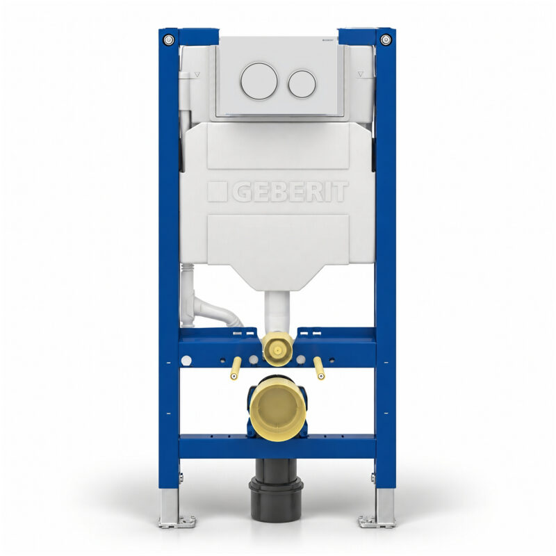 Geberit Sigma 98cm Frame & Cistern with Sigma20 Round Flush Plate Matt White/Chrome Geberit Sigma 98cm Frame & Cistern with Sigma20 Round Flush Plate Matt White/Chrome