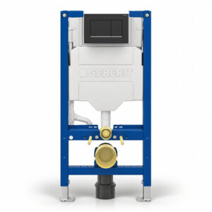 Geberit Sigma 98cm Frame with Sigma20 Square Flush Plate Matt Black/Chrome