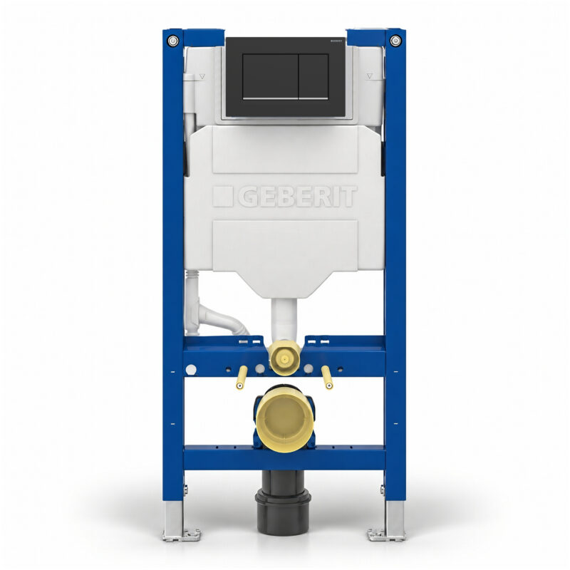 Geberit Sigma 98cm Frame with Sigma20 Square Flush Plate Matt Black/Chrome Geberit Sigma 98cm Frame with Sigma20 Square Flush Plate Matt Black/Chrome