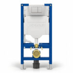 Geberit Sigma 98cm Frame & Cistern with Sigma20 Square Flush Plate Matt Chrome