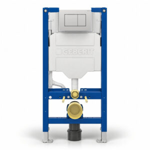 Geberit Sigma 98cm Frame & Cistern with Sigma20 Square Flush Plate Matt Chrome