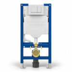 Geberit Sigma 98cm Frame with Sigma20 Square Flush Plate Matt White/Chrome