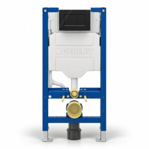 Geberit Sigma 98cm Frame & Cistern with Sigma20 Square Flush Plate Black/Chrome