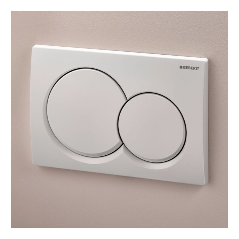 Geberit Alpha01 Round Dual Flush Plate White