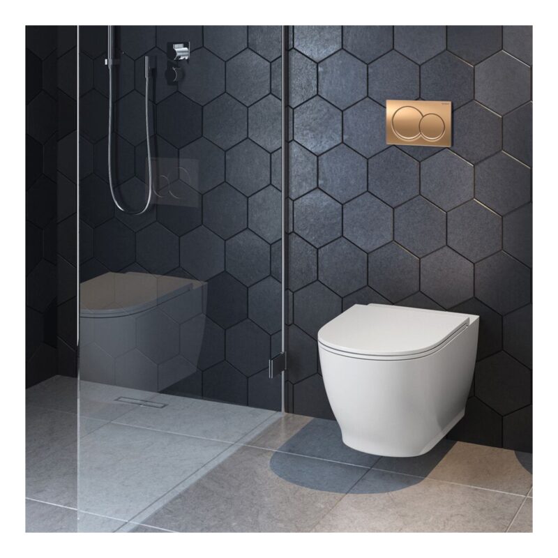 Geberit Alpha01 Round Dual Flush Plate Red Gold