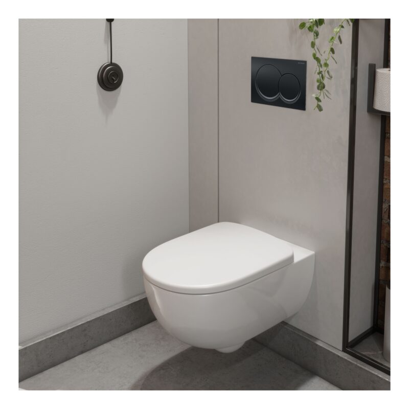 Geberit Alpha01 Round Dual Flush Plate Black Chrome