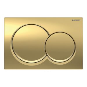 Geberit Alpha01 Round Dual Flush Plate Brass