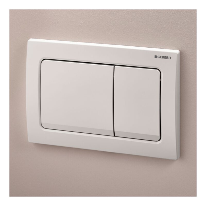 Geberit Alpha01 Square Dual Flush Plate White