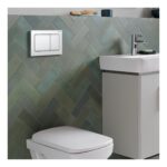 Geberit Alpha01 Square Dual Flush Plate White