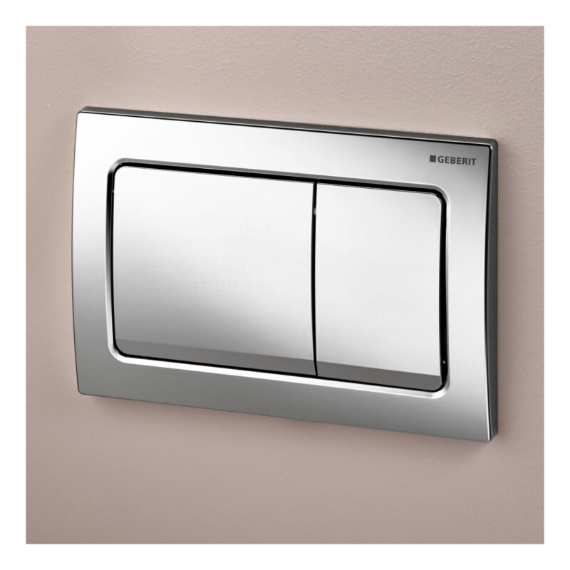 Geberit Alpha01 Square Dual Flush Plate Chrome
