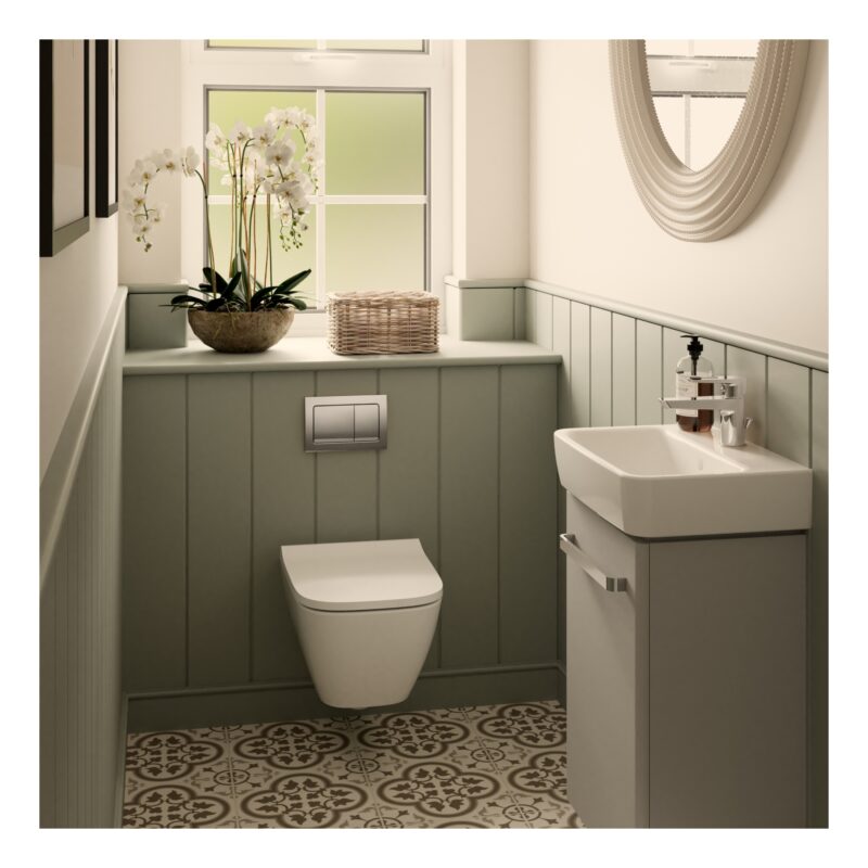 Geberit Alpha01 Square Dual Flush Plate Chrome