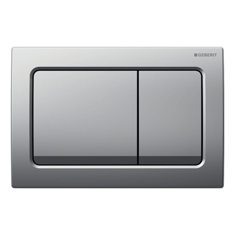 Geberit Alpha01 Square Dual Flush Plate Matt Chrome